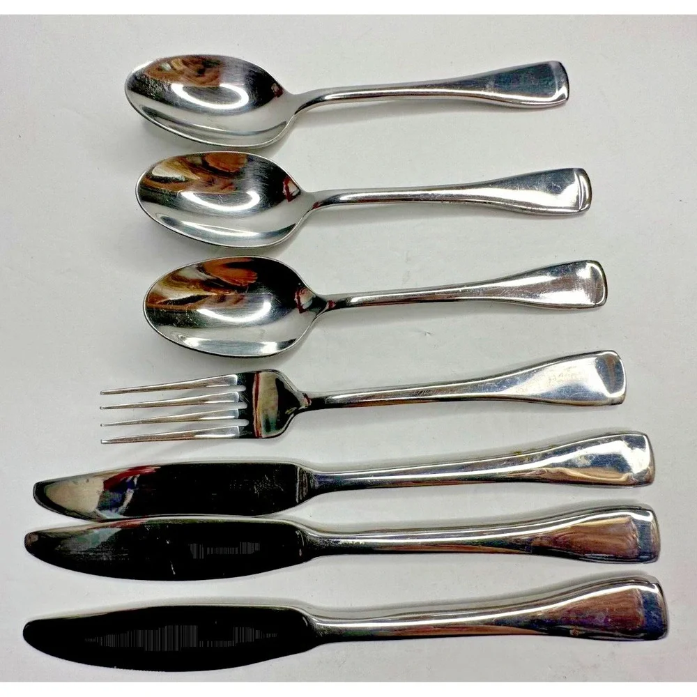 Oneida Moda Stainless Flatware Replacement 7 Pc Fork Knife Spoon